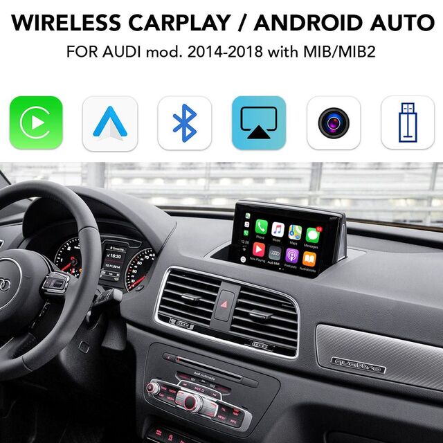 LENOVO LTP AD 3013W CPAΑ (WIRELESS CARPLAY / ANDROID AUTO BOX with 2 CAMERA IN for AUDI mod. 2014-2022 with MMI 3G+/MIB/MIB2)