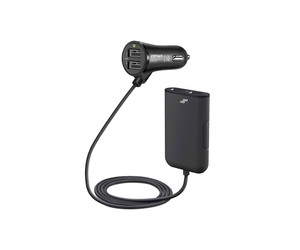 Amio - Φορτιστής Αναπτήρα με 4 Θύρες USB 12-24V 4.8A και καλώδιο επέκτασης 1.5m για φόρτιση μπροστά και πίσω σε αυτοκίνητο με σταθερή απόδοση - 1 Τεμ. (01986/AM)