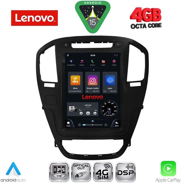 LENOVO SSX 9914BL_CPA TESLA STYLE for OPEL INSIGNIA mod. 2008-2013 (Black colour)