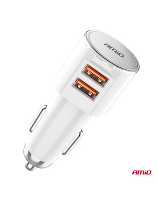 Amio - ΦΟΡΤΙΣΤΗΣ ΑΝΑΠΤΗΡΑ 12/24V ΜΕ 2 ΘΥΡΕΣ 2xUSB 17.5W 5V/3.4A ΛΕΥΚΟΣ - 1 ΤΕΜ. (03888/AM)