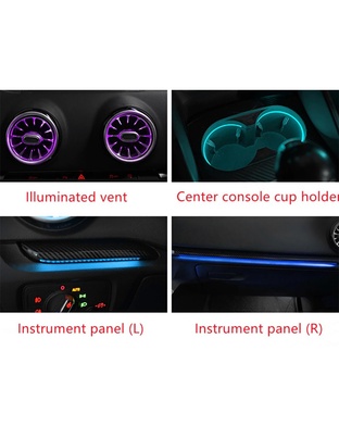 DIQ AMBIENT AUDI A3 (8V) DYN Dragon Scale Style (Digital iQ Dynamic Ambient Light Audi A3 mod. 2013-2021, 25 Lights with Airvent)