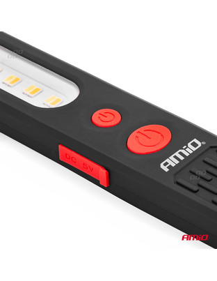 Amio - ΦΑΚΟΣ ΕΡΓΑΣΙΑΣ ΧΕΙΡΟΣ ΜΕ ΜΑΓΝΗΤΗ MICRO USB SMD LED 1200mAh 37x16x241mm - 1 ΤΕΜ. (02819/AM)