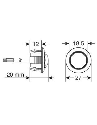 ΦΩΣ ΟΓΚΟΥ 12/24V LED ΚΟΚΚΙΝΟ ΣΤΡΟΓΓΥΛΟ 19,5mm 1ΤΕΜ.