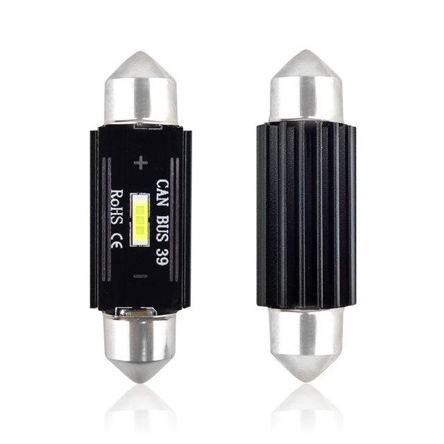Amio - ΛΑΜΠΑΚΙΑ ΠΛΑΦΟΝΙΕΡΑΣ 39mm 12/24V 3,1W 5600K 1LED ULTRA BRIGHT CAN-BUS FESTOON (ΛΕΥΚΟ) - 2 ΤΕΜ. (02443/AM)