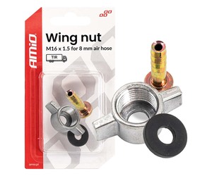 Amio – Παξιμάδι Πεταλούδα M16x1.5 για Σωλήνα Αέρα Φ8mm για Σταθερή Σύνδεση & Εύκολη Τοποθέτηση – 1 Τεμ. (04499/AM)