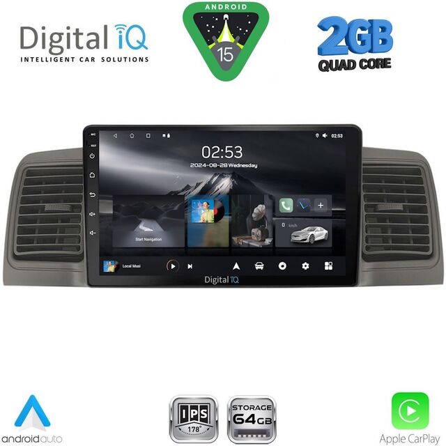 DIGITAL IQ RSD 1712GR_CPA (9inc) MULTIMEDIA TABLET for TOYOTA COROLLA mod. 2001-2006 (GREY)