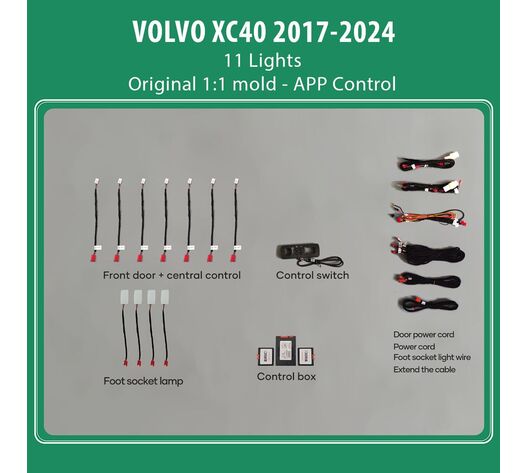 DIQ AMBIENT VOLVO XC40 (EX40) mod. 2018> (Digital iQ Ambient Light for VOLVO XC40 mod. 2018> with 11 Lights)