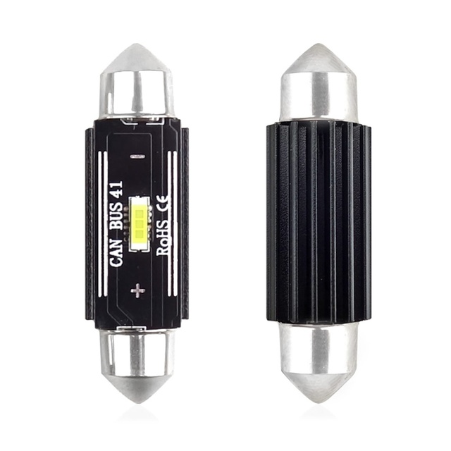 Amio - ΛΑΜΠΑΚΙΑ ΠΛΑΦΟΝΙΕΡΑΣ 41mm 12/24V 3,1W 5600K 1LED ULTRA BRIGHT CAN-BUS FESTOON (ΛΕΥΚΟ) - 2 ΤΕΜ. (02444/AM)