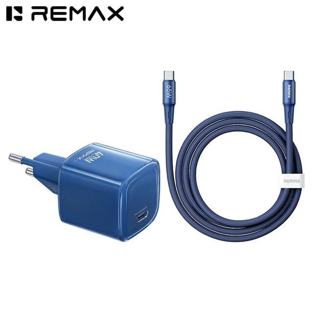 REMAX CA-26 (C60W) GaN FAST CHARGER with USB-C Cable (BLUE)