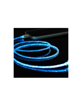 ΚΑΛΩΔΙΟ USB ΦΟΡΤΙΣΗΣ & ΣΥΓΧΡΟΝΙΣΜΟΥ MICRO USB/TYPE-C/LIGHTING ΜΕ ΜΑΓΝΗΤΙΚΗ ΥΠΟΔΟΧΗ & ΜΠΛΕ ΦΩΣ 100 cm