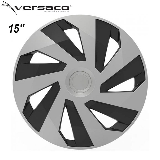 Τάσια τροχών 15'' ασημί/μαύρο Versaco