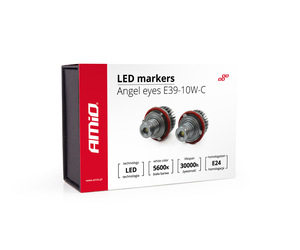 Amio – LED Λαμπάκια Angel Eyes 10W 270lm 5600K CANBUS για BMW Σειρά 1 3 5 για Καθαρό Λευκό Φως & Χωρίς Σφάλματα – Σετ 2 Τεμ. (01540/AM)