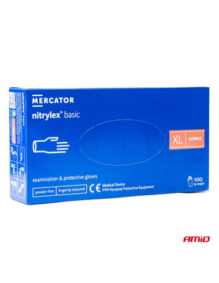 Amio - ΓΑΝΤΙΑ ΝΙΤΡΙΛΙΟΥ MERCATOR NITRYLEX BASIC ΣΕ ΜΠΛΕ ΧΡΩΜΑ X-LARGE (XL) - 100 ΤΕΜ. (MER02959/AM)