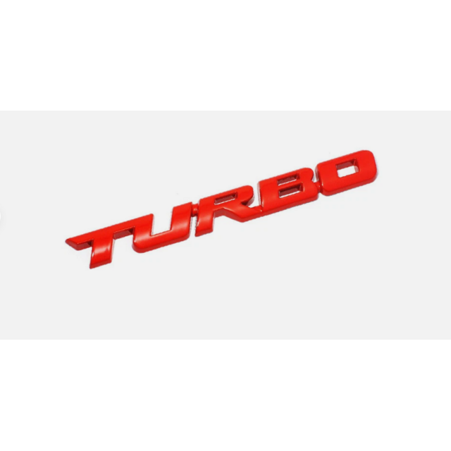 Μεταλλικό αυτοκόλλητο κόκκινο - TURBO