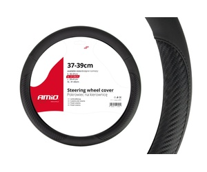 Amio - Κάλυμμα Τιμονιού 37-39cm SWC-17 Μαύρο/Carbon - Άνεση Οδήγησης & Βελτιωμένος Έλεγχος - 1 Τεμ (01694/AM)