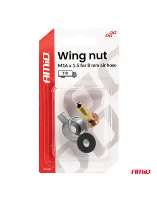 Amio – Παξιμάδι Πεταλούδα M16x1.5 για Σωλήνα Αέρα Φ8mm για Σταθερή Σύνδεση & Εύκολη Τοποθέτηση – 1 Τεμ. (04499/AM)