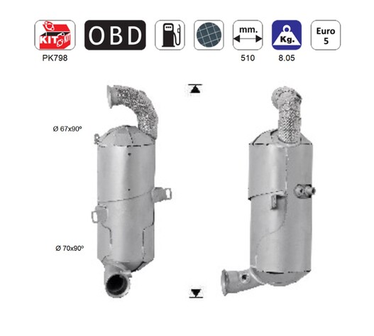 ΦΙΛΤΡΟ DPF ΣΙΛΙΚΟΝΟΥΧΟ ΚΑΡΒΙΔΙΟ SIC CITROEN C3/DS3 1.4TD HDI DV4C 10-16 / PEUGEOT 206+/207/208/2008 1.4TD DV4C 2010-2015