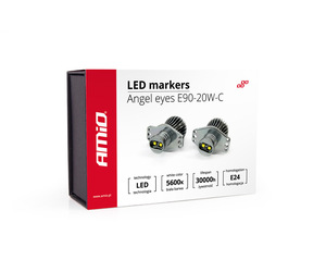 Amio – LED Λαμπάκια Angel Eyes 20W 340lm 5600K CANBUS για BMW Σειρά 3 E90 Sedan / E91 Station Wagon 2005-2008 για Καθαρό Λευκό Φως & Χωρίς Σφάλματα – Σετ 2 Τεμ. (01541/AM)