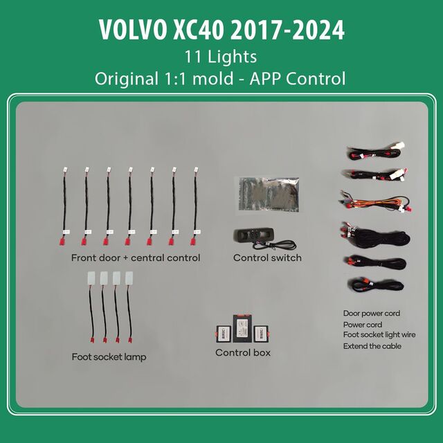DIQ AMBIENT VOLVO XC40 AL (EX40) mod. 2018> (Digital iQ Ambient Light for VOLVO XC40 mod. 2018> with 11 Lights & with Original Ambient Light)