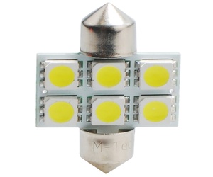 ΛΑΜΠΑΚΙΑ ΠΛΑΦΟΝΙΕΡΑΣ C5W/C10W 12V 1,44W SV8,5 31mm LED 6xSMD5050 ΛΕΥΚΟ 2ΤΕΜ.