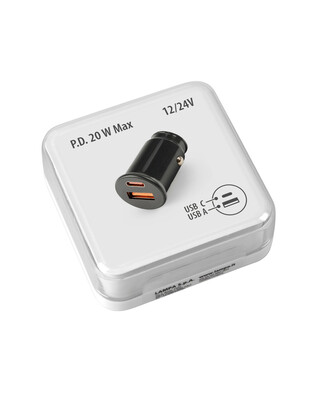 ΦΟΡΤΙΣΤΗΣ ΑΝΑΠΤΗΡΑ ΜΕ 2 ΘΥΡΕΣ USB TYPE A+ TYPE C 20W 12/24V 20W ESSENTIAL LINE LAMPA - 1ΤΕΜ.