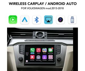 DIGITAL IQ VW 113W CPA (WIRELESS CARPLAY / ANDROID AUTO BOX for VW-SKODA mod. 2013-2019 with ΜΙΒ2  8'' screen with 2 CAMERAS)