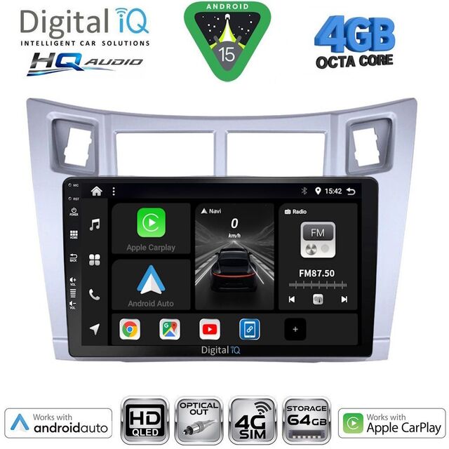DIGITAL IQ BXK 19736SL_CPAA (9inc) MULTIMEDIA TABLET for TOYOTA YARIS mod. 2006-2011 (SILVER)