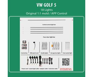 DIQ AMBIENT VW DZ05N (Digital iQ Ambient Light VW GOLF 5 mod. 2004-2008 with 18 Lights)