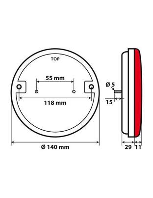 ΦΩΣ ΦΟΡΤΗΓΟΥ ΠΙΣΩ 12/24V O-LED 29LED 3 ΧΡΗΣΕΩΝ ΣΤΡΟΓΓΥΛΟ 140mm 1ΤΕΜ.