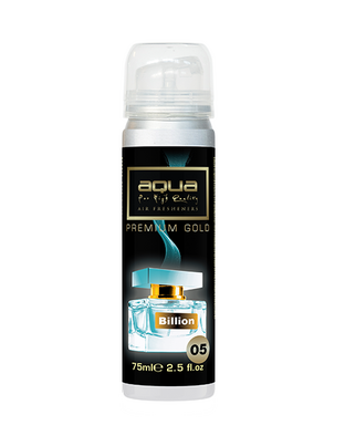 Aqua - ΑΡΩΜΑΤΙΚΟ ΑΥΤΟΚΙΝΗΤΟΥ ΣΕ ΣΠΡΕΙ (SPRAY) ΜΕ ΑΡΩΜΑ BILLION PREMIUM GOLD SERIES 75ml AQUA - 1 TEM. (10-782/AQ)