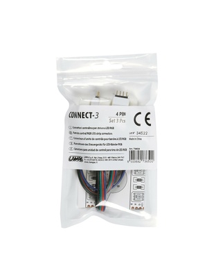 ΑΝΤΑΛΛΑΚΤΙΚΗ ΦΙΣΑ CONNECT-3 ΜΕ 4PIN 16 cm ΓΙΑ ΣΥΝΔΕΣΗ ΤΑΙΝΙΑΣ RGB LED ΜΕ ΤΗΛΕΧΕΙΡΙΣΤΗΡΙΟ 3 ΤΕΜ.