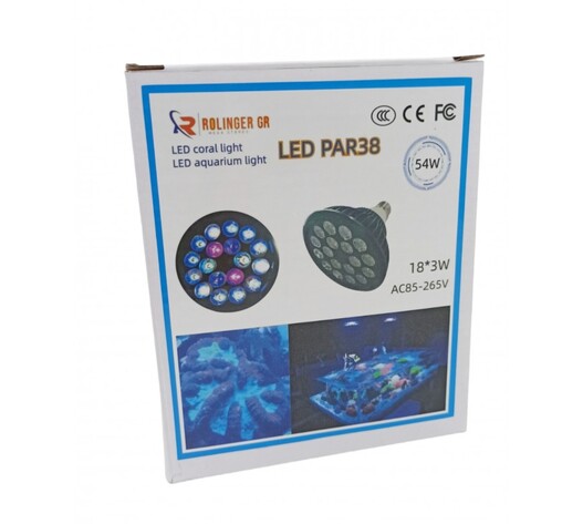 LED PAR ΦΩΣ RGB ΓΙΑ ΕΝΥΔΡΕΙΑ 54W ΜΕ ΒΥΣΜΑ Ε27 LED-54W