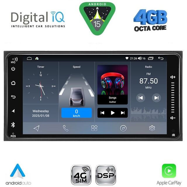 DIGITAL IQ BLG 462_CPA (6.5” DECK) MULTIMEDIA SYSTEM for TOYOTA ALL (200mm)