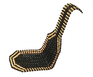 Amio - Πλατοκάθισμα με Μπίλιες διάσταση 128 x 38cm υλικό Ξύλο χρώμα Μαύρο/Μπεζ για Επιβατικά Αυτοκίνητα - 1 τεμ. (01123/AM)