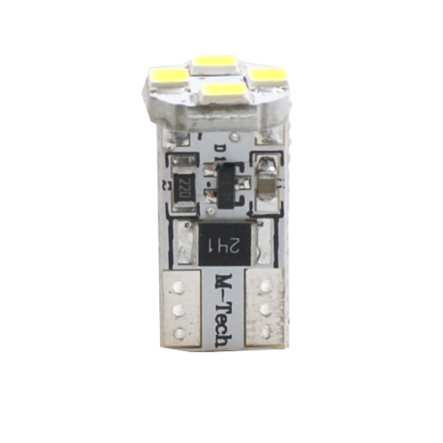 T10 W5W 12V W2,1x9,5d LED 4xSMD3528 ΛΕΥΚΟ (ΚΑΡΦΩΤΟ CAN-BUS) 1ΤΕΜ. M-TECH