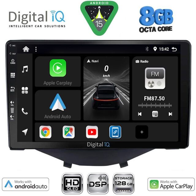 DIGITAL IQ BXF 18715_CPAA CLIMA-A/C (9inc) MULTIMEDIA TABLET for CITROEN C1-PEUGEOT 108-TOYOTA AYGO mod. 2014-2024