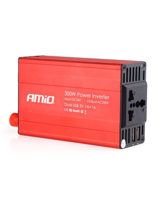Amio - INVERTER 24-230V max300W-peak600W ME 2 USB – 1 ΤΕΜ. (02471/AM)