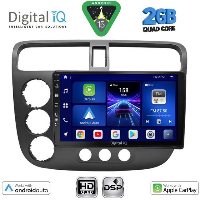 DIGITAL IQ BXC 3187_CPAA (9inc) MULTIMEDIA TABLET for HONDA CIVIC 4D mod. 2001-2006