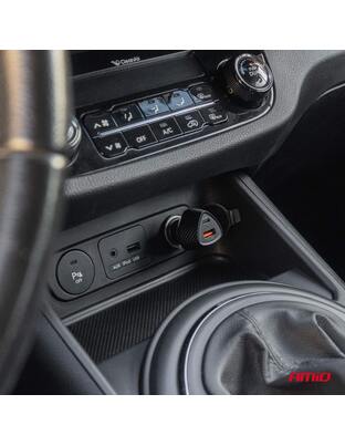 Amio - ΦΟΡΤΙΣΤΗΣ ΑΝΑΠΤΗΡΑ ΜΕ 2 ΘΥΡΕΣ USB-A QUICK CHARGE+USB-C 38W ΜΑΥΡΟ - 1 Τεμ. (04283/AM)