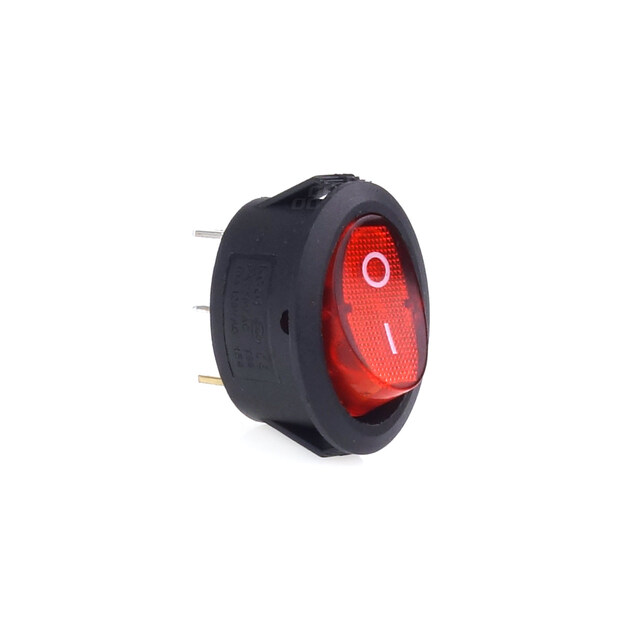 Amio - ΔΙΑΚΟΠΤΗΣ ΟΒΑΛ ΜΕ ΚΟΚΚΙΝΟ LED - 1 τεμ. (02461/AM)