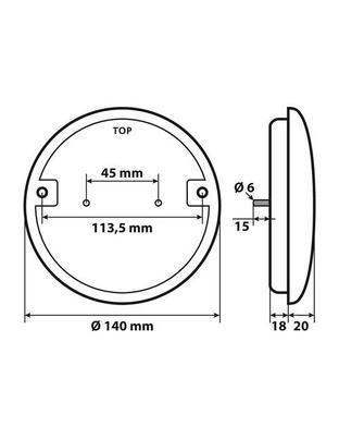 ΦΩΣ ΦΟΡΤΗΓΟΥ ΠΙΣΩ 12/24V 14LED ΔΙΑΦΑΝΟ ΣΤΡΟΓΓΥΛΟ 140mm 1ΤΕΜ.