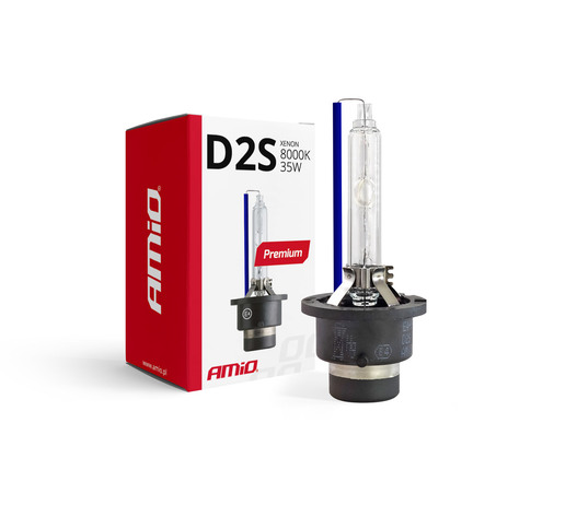 Amio - Λάμπα Xenon D2S 8000K 35W 12V Premium για αντικατάσταση εργοστασιακών και aftermarket xenon με έντονο ψυχρό φωτισμό και σταθερή απόδοση χωρίς τροποποιήσεις - 1 Τεμ. (01977/AM)