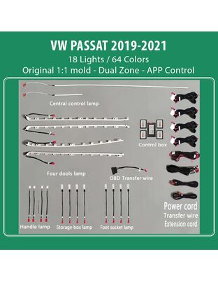 DIQ AMBIENT VW PASSAT III mod. 2019-2023 (Digital iQ Ambient Light for VW Passat mod. 2019-2023 with 18 Lights)