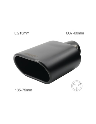 ΑΚΡΟ (ΜΠΟΥΚΑ) ΕΞΑΤΜΙΣΗΣ ΟΒΑΛ ΜΑΥΡΗ 135x75mm ΜΗΚΟΣ:215mm /ΔΙΑΜΕΤΡΟ ΣΩΛΗΝΑ 37-60mm TRX16N SIMONI RACING - 1 TEM.