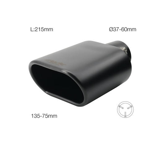 ΑΚΡΟ (ΜΠΟΥΚΑ) ΕΞΑΤΜΙΣΗΣ ΟΒΑΛ ΜΑΥΡΗ 135x75mm ΜΗΚΟΣ:215mm /ΔΙΑΜΕΤΡΟ ΣΩΛΗΝΑ 37-60mm TRX16N SIMONI RACING - 1 TEM.