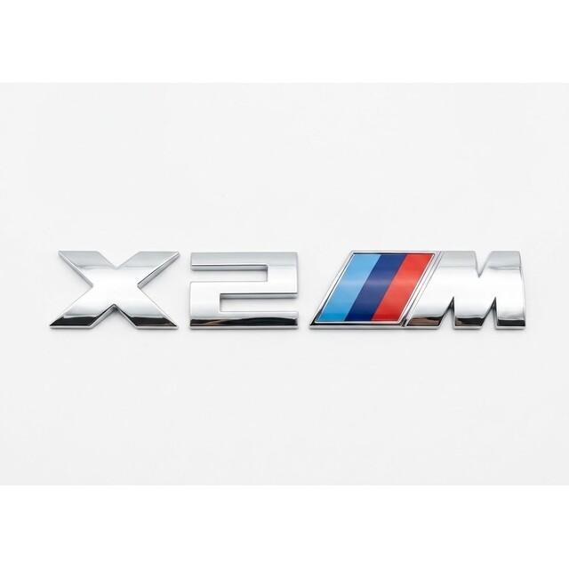 Αυτοκόλλητο μεταλλικό χρωμίου 15.5x2.7cm - Bmw X2 M