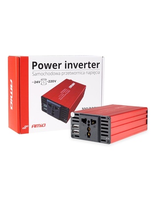 Amio - INVERTER 24-230V max300W-peak600W ME 2 USB – 1 ΤΕΜ. (02471/AM)