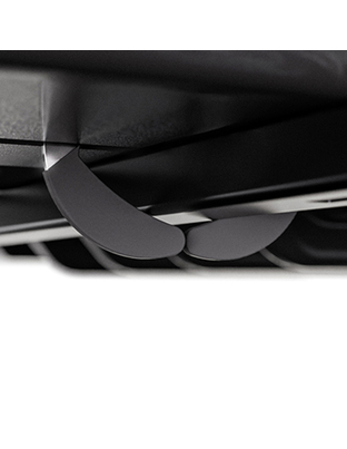 Menabo - Μπαγκαζιέρα Οροφής Mania 580 Duo Διπλό Άνοιγμα Black με Δαγκάνες Crab (Μαύρη / Γυαλιστερή 224,4x89x36,4cm) για Ασφαλή Μεταφορά Φορτίου - 1 Σετ (16910/MB)