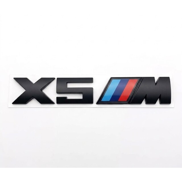 Αυτοκόλλητο μεταλλικό μαύρο 15.5x2.7cm - Bmw X5 M