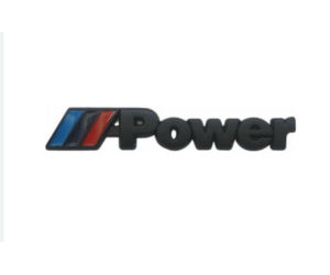 Αυτοκόλλητο μεταλλικό μαύρο - Bmw Power